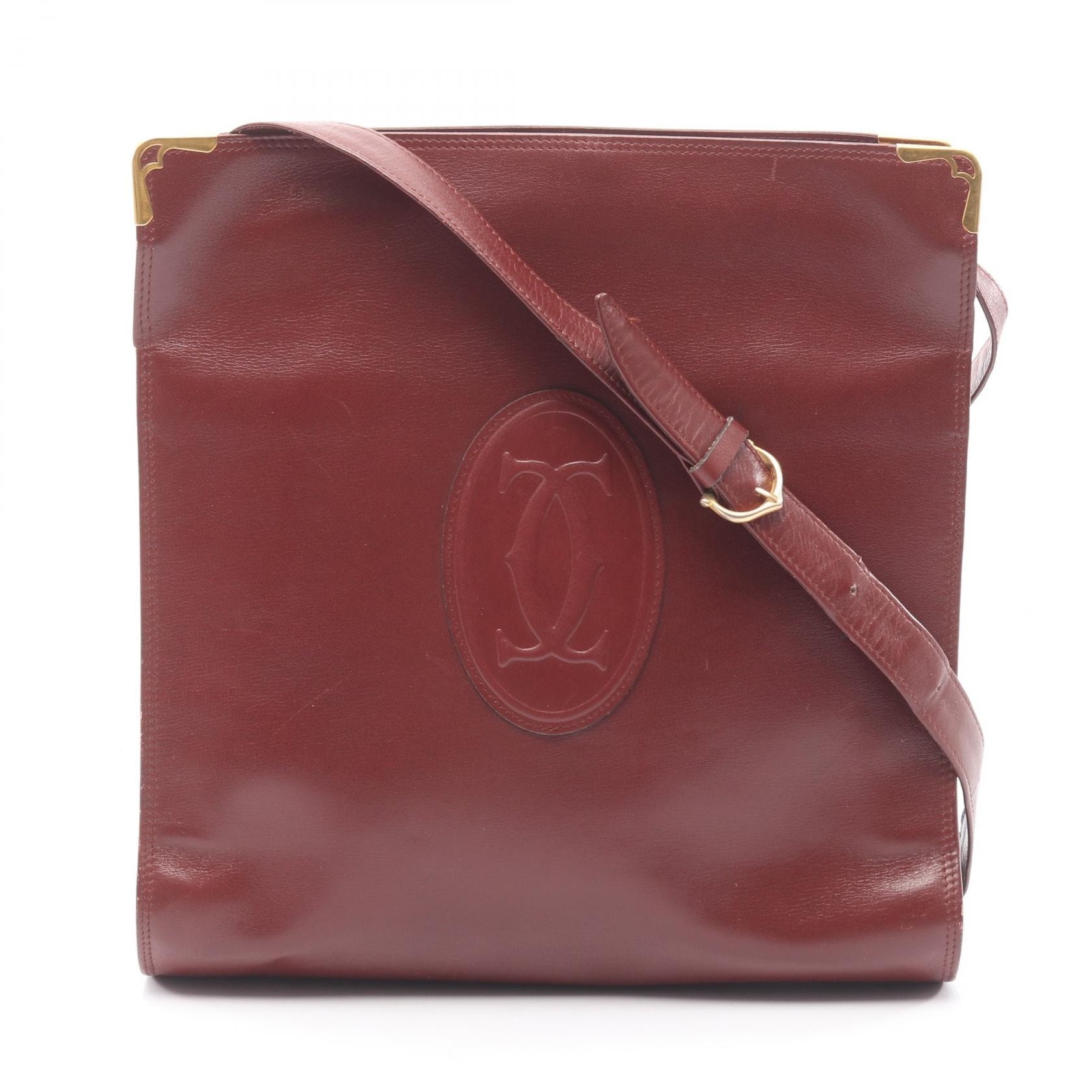 カルティエ CARTIER マストライン ショルダーバッグ バッグ レザー レディース ボルドー系 【中古】