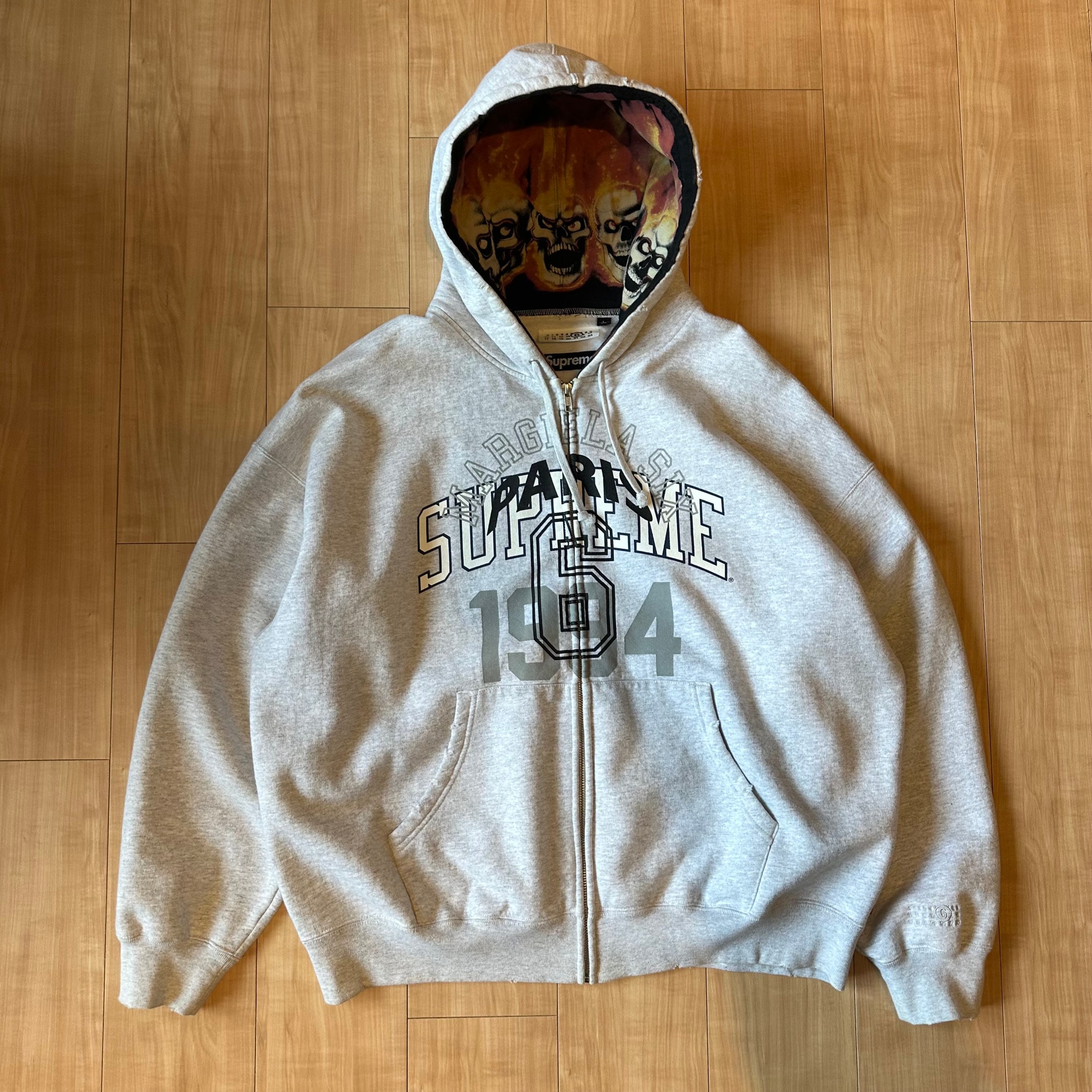 Supreme x MM6 Maison Margiela Zip Up Hooded Sweatshirt "Ash Grey"
