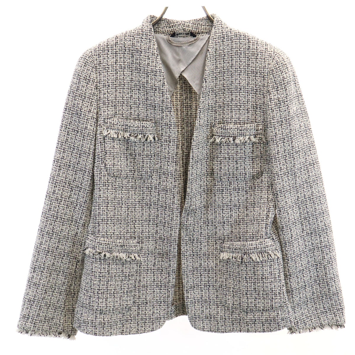 MAX MARA Weekend マックスマーラウィークエンド ポーランド製 ツイードジャケット 42 ホワイト
