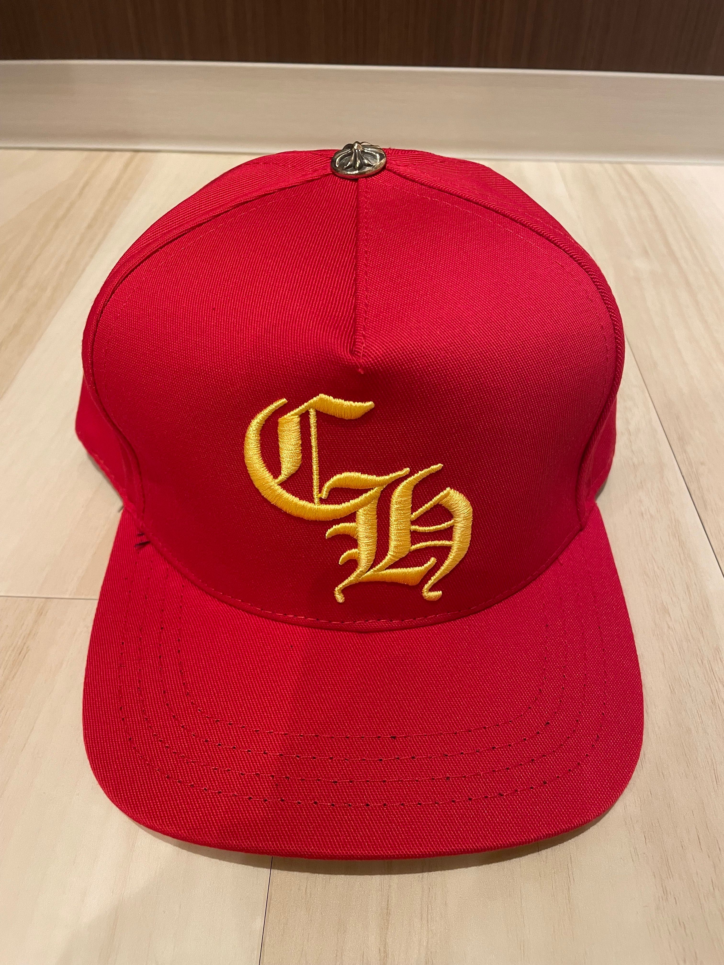 新品クロムハーツ CHロゴ刺繍キャップ帽子レッド赤 オンライン限定