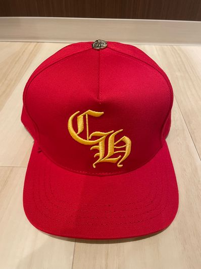 新品クロムハーツ CHロゴ刺繍キャップ帽子レッド赤 オンライン限定