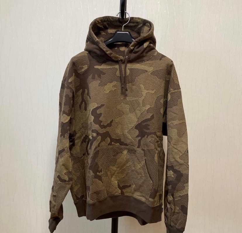 Supreme Jacquard Stripe Hooded Sweatshirt "Brown Camo"