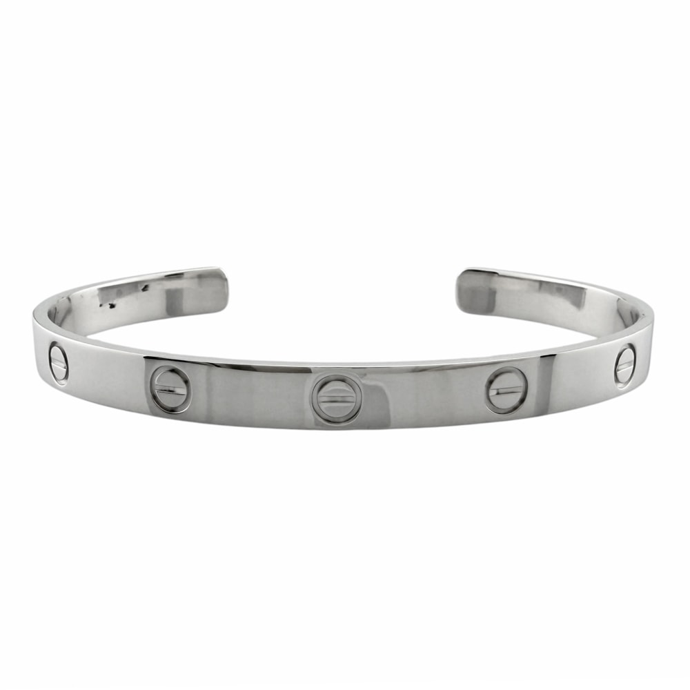 カルティエ ラブ オープン クラシック バングル 18金 K18ホワイトゴールド レディース CARTIER  中古