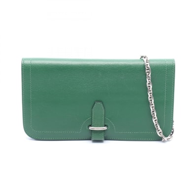 エルメス HERMES バイカー チェーンウォレット ショルダーバッグ バッグ レザー エバーカラー エバーカラー □N刻印(2010年製造) レディース グリーン系 【中古】