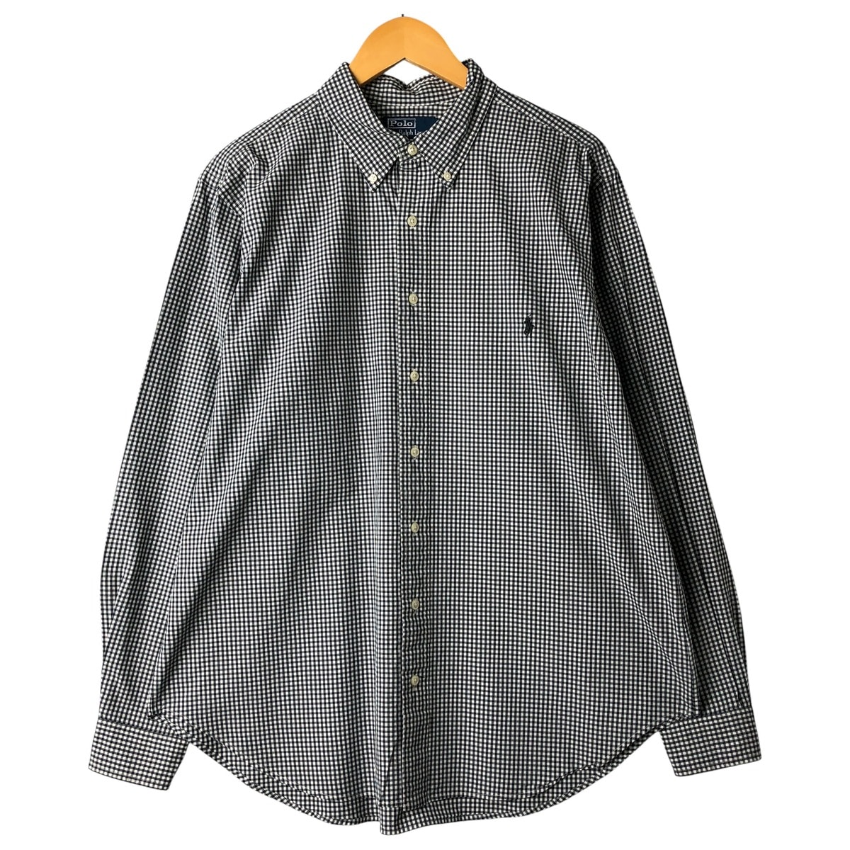 古着 ラルフローレン Ralph Lauren POLO by Ralph Lauren CUSTOM FIT ギンガムチェック 長袖 ボタンダウンチェックシャツ メンズXL相当/eaa599805