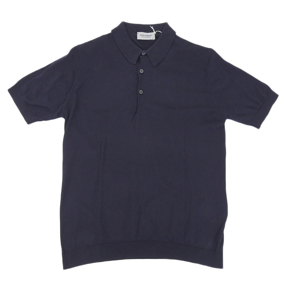 ジョンスメドレー 美品 SEA ISLAND COTTON REID 30G ポロシャツ トップス メンズ ネイビー S S
