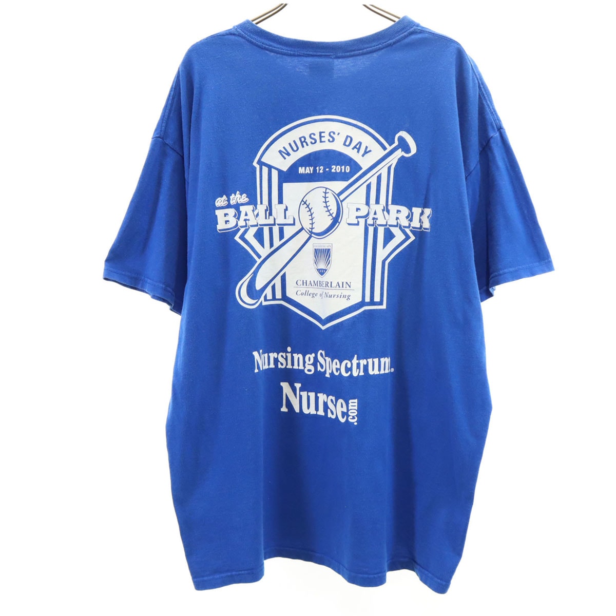 FRUIT OF THE LOOM フルーツオブザルーム バックプリント 半袖 Tシャツ XL ブルー