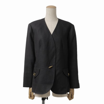 HERMES エルメス ヴィンテージ ジャケット サイズ42 ノーカラージャケット ブレザー フランス製 ブランド古着【中古】20261020/RB1347
