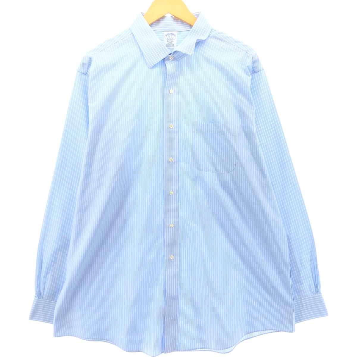 古着 ブルックスブラザーズ Brooks Brothers Est.1818 Classic ワイドカラー 長袖 コットンストライプシャツ メンズXXL相当/eaa544958