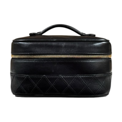シャネル ピコローレ バニティバッグ ハンドバッグ レザー A01618 ブラック レディース CHANEL 中古