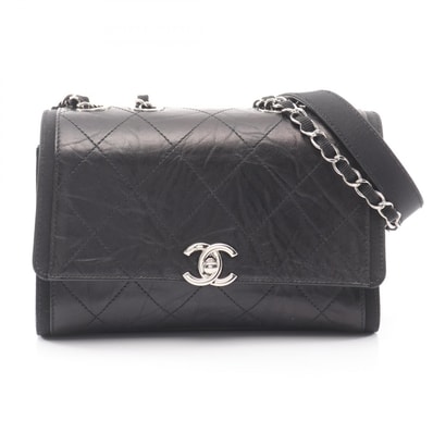 シャネル CHANEL マトラッセ ショルダーバッグ バッグ レザー レディース ブラック系 【中古】