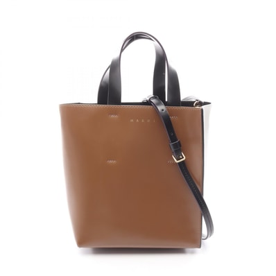 マルニ MARNI MUSEO ミュゼオ トートバッグ バッグ レザー レディース ブラウン系 / グレー系 / ブラック系 【中古】