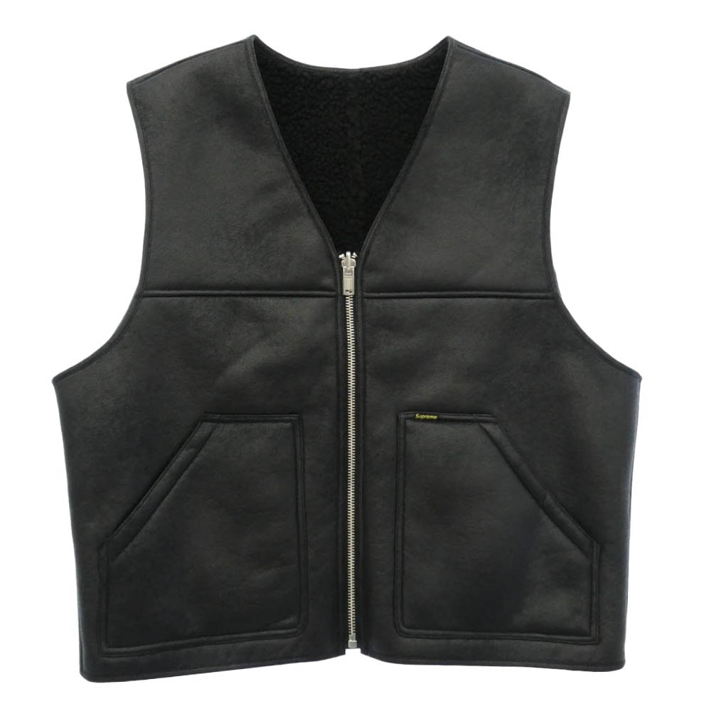 Supreme シュプリーム 24AW Reversible Faux Shearling Work Vest リバーシブル フォー シアリング ワーク ボア ベスト ブラック系【美品】【中古】