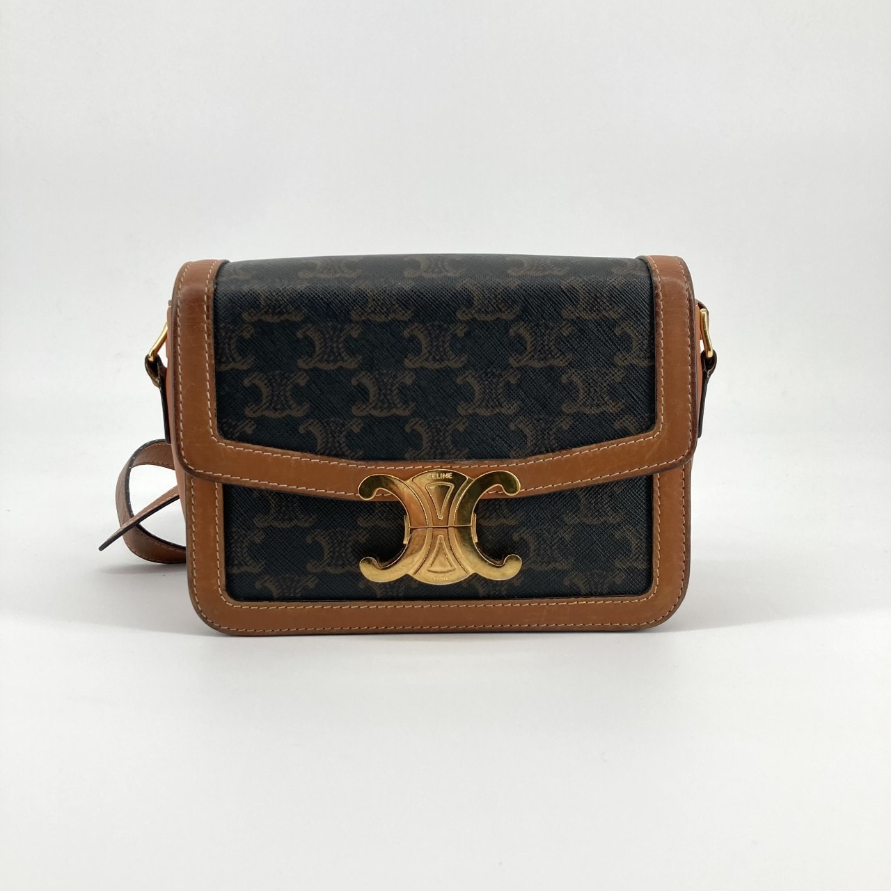 CELINE(セリーヌ) トリオンフ ティーン コーテッドキャンバス W-GM-3250 ショルダーバッグ ブラウン