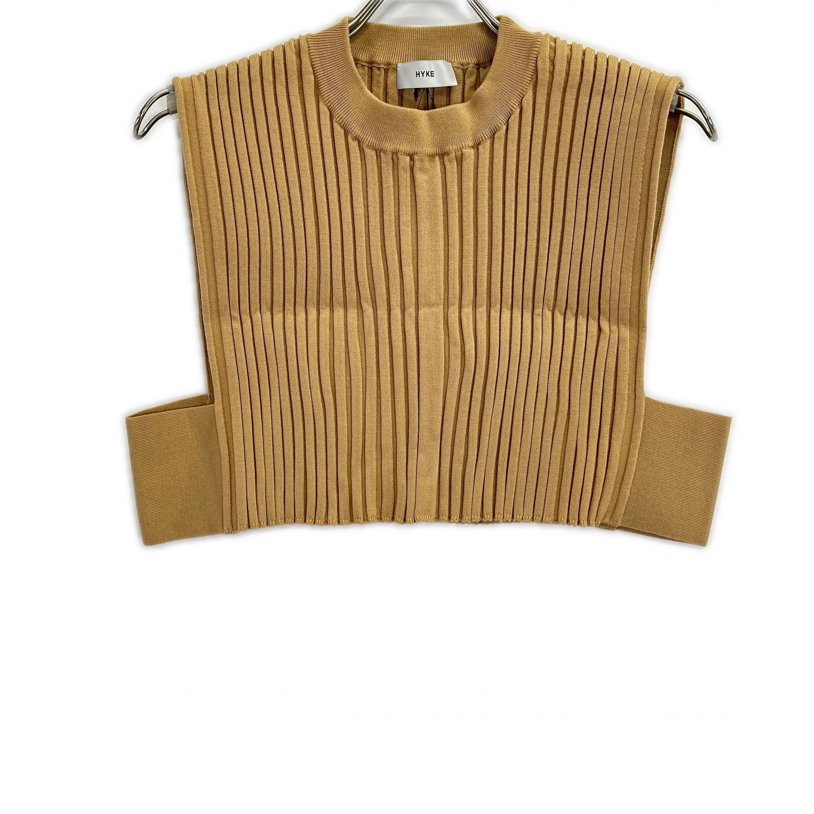 ハイク 232-11338 23AW キャメル WIDE RIBBED CROPPED VEST リブクロップドニットベスト