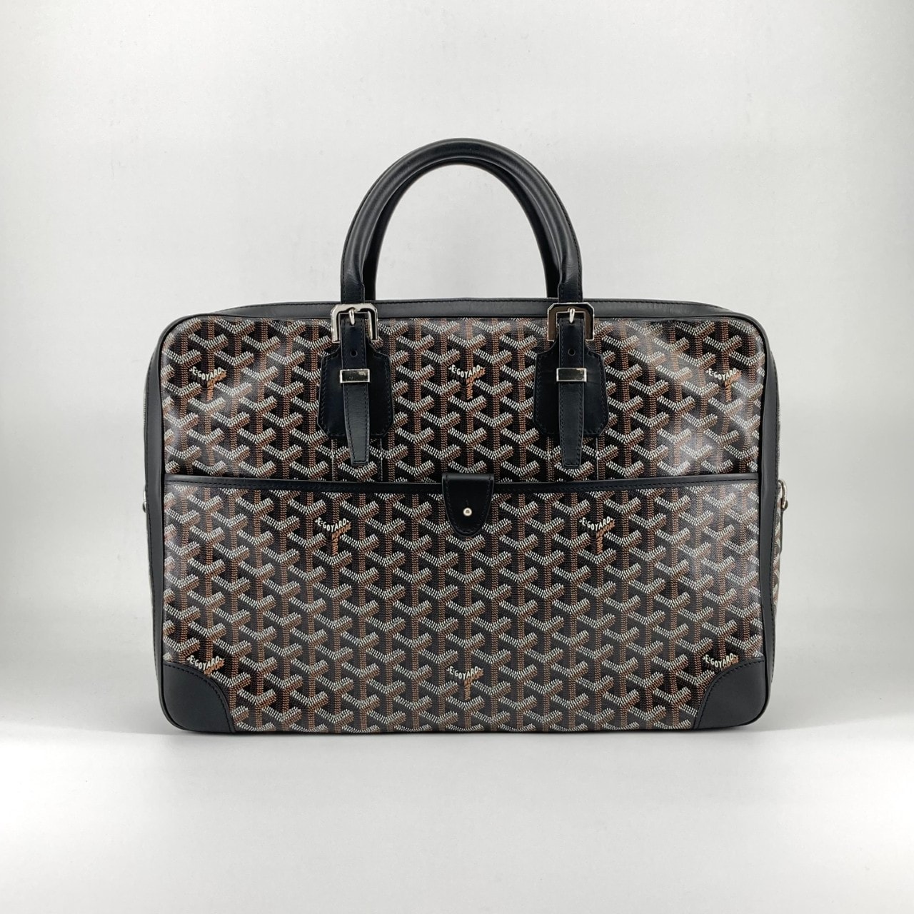 GOYARD(ゴヤール) アンバサッド ドキュメントケース ビジネスバッグ ブラック×タン