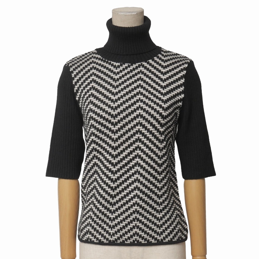 MAX MARA マックスマーラ セーター サイズS タートルネック 五分袖 ニット イタリア製 ブランド古着【中古】RA8383