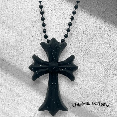 Chrome Hearts Rubber Small CH Cross Silicon Necklace "Black"