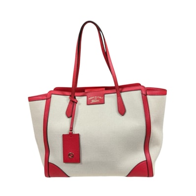 グッチ スウィング トートバッグ キャンバス 354397 レッド レディース GUCCI 中古