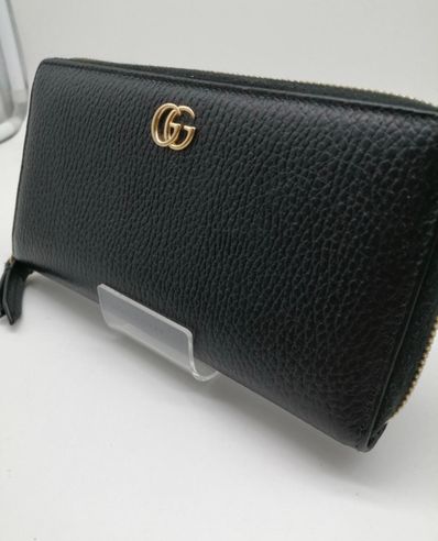 GUCCI Leather Zip Around Wallet "Black"