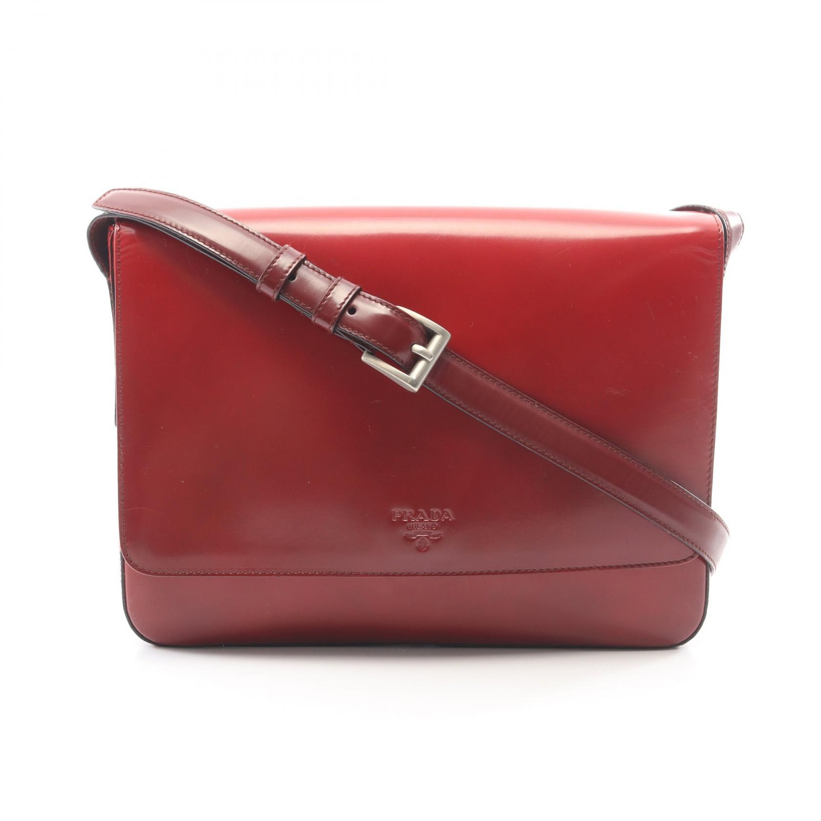 プラダ PRADA ショルダーバッグ バッグ レザー レディース ボルドー系 【中古】