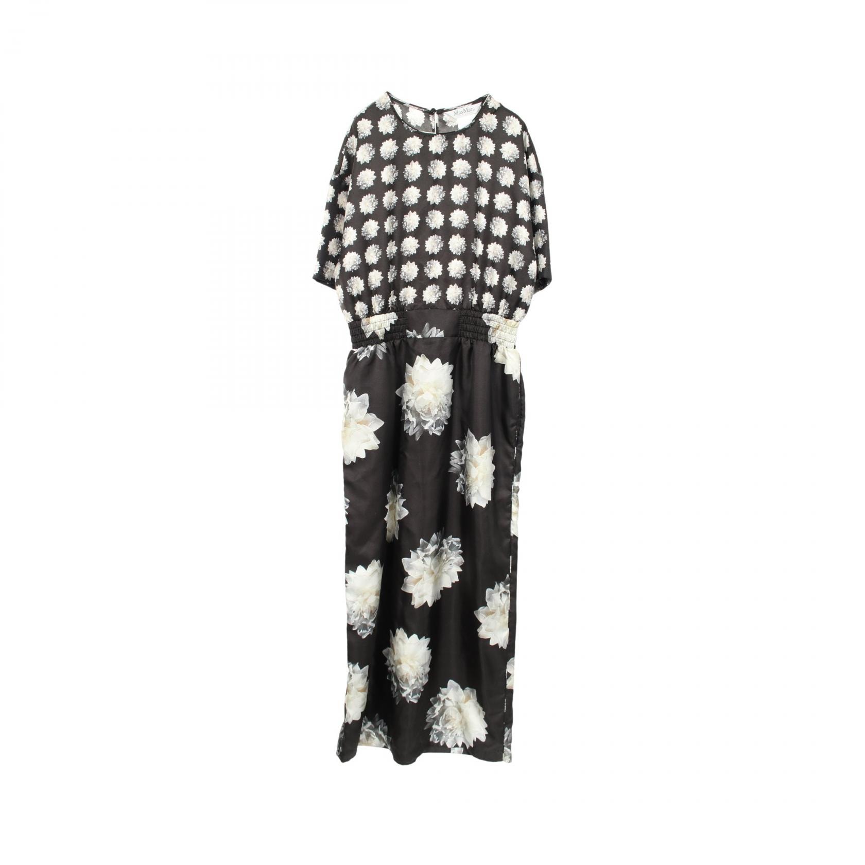 マックスマーラ MAX MARA 花柄 ワンピース 衣料品 トップス シルク レディース ブラック系 RN73136 【中古】