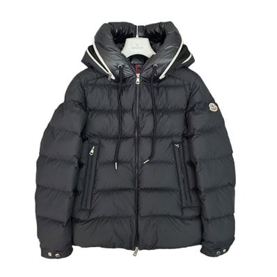 MONCLER モンクレール CARDERE カルデーレ フード ロゴ 23AW サイズ1 ダウンジャケット H20911A00105 54A81 ナイロン ブラック メンズ【中古】
