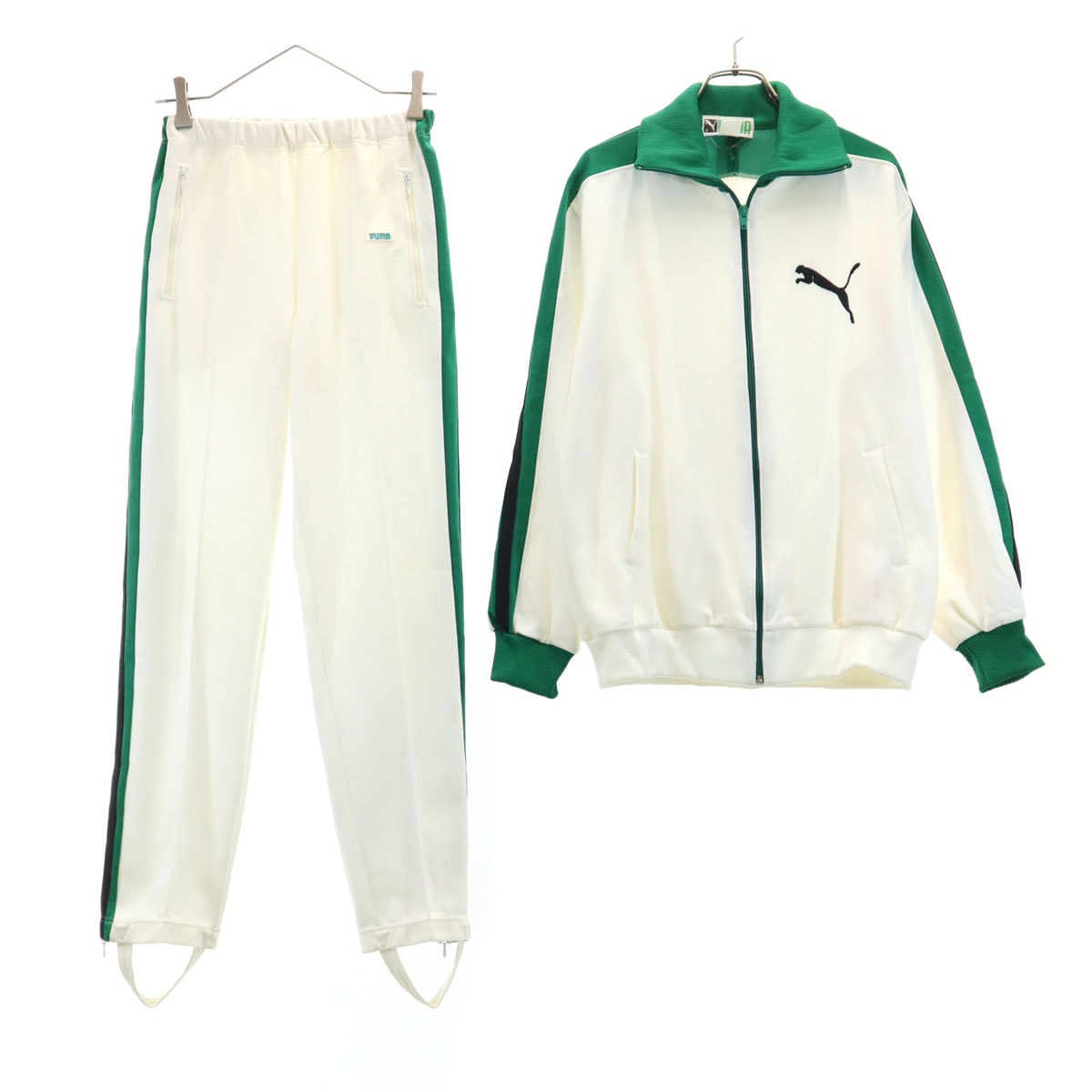 PUMA プーマ 90s オールド トレーニング トラックジャケット 上下セットアップ O/不明 グリーン系 ジャージ ヒットユニオン