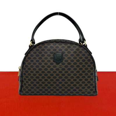 CELINE セリーヌ マカダム ブラゾン 柄 トリオンフ レザー PVC ハンドバッグ ブラック
33777