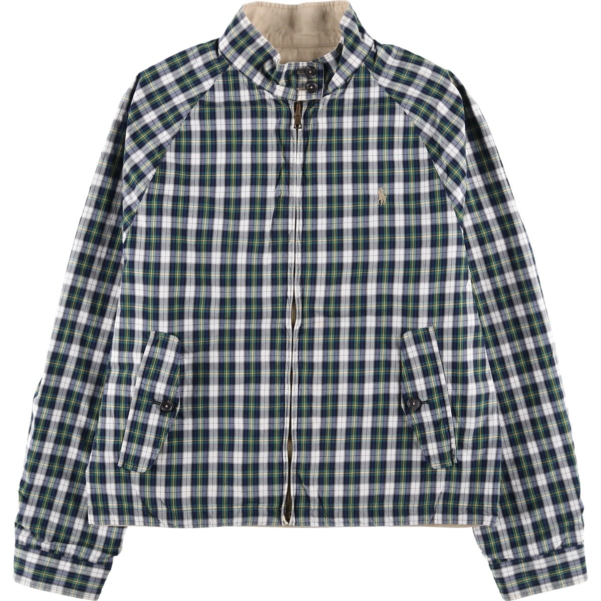 古着 ラルフローレン Ralph Lauren POLO by Ralph Lauren チェック柄 ハリントンジャケット スイングトップ メンズL相当/evb032798