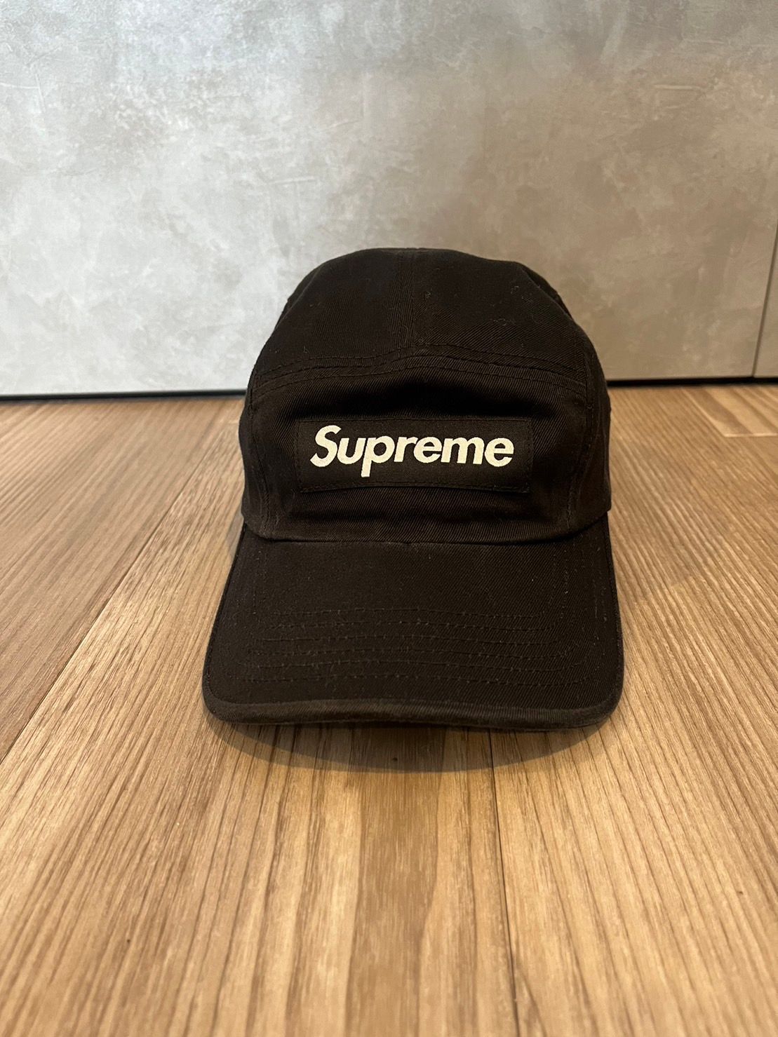 Supreme Washed Chino Twill Camp Cap "Black"(22FW)