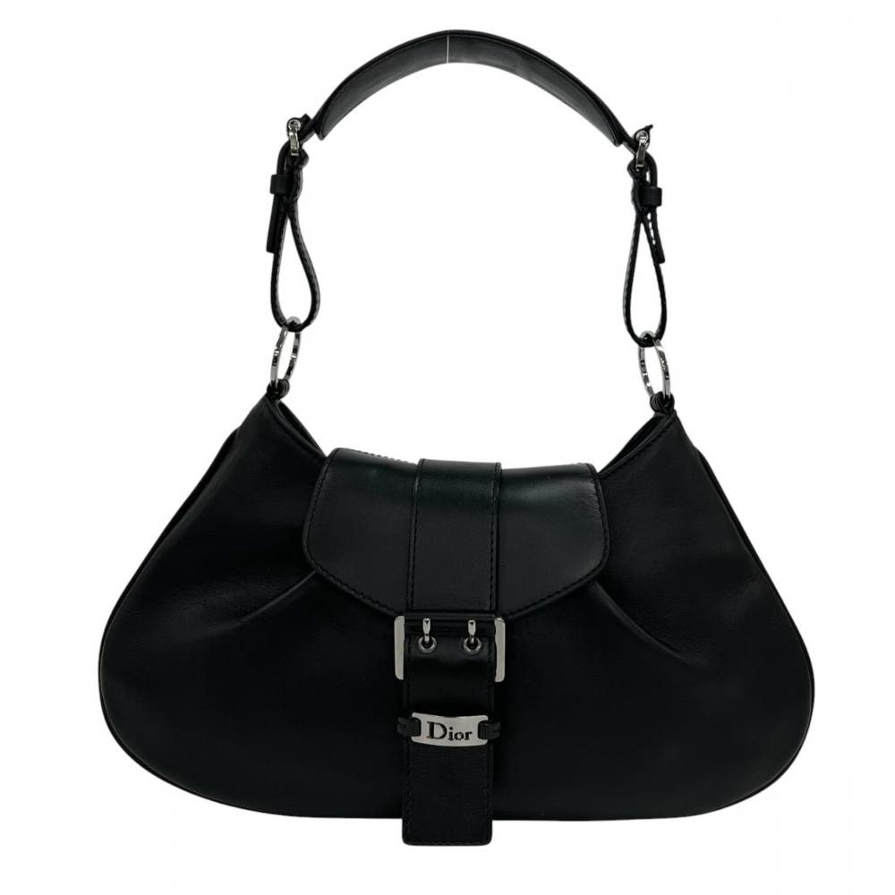 PRADA プラダ ショルダーバッグ ストリートシック ワンショルダー 肩掛け レザー    ブラック 黒 シルバー金具 レディース【中古品】