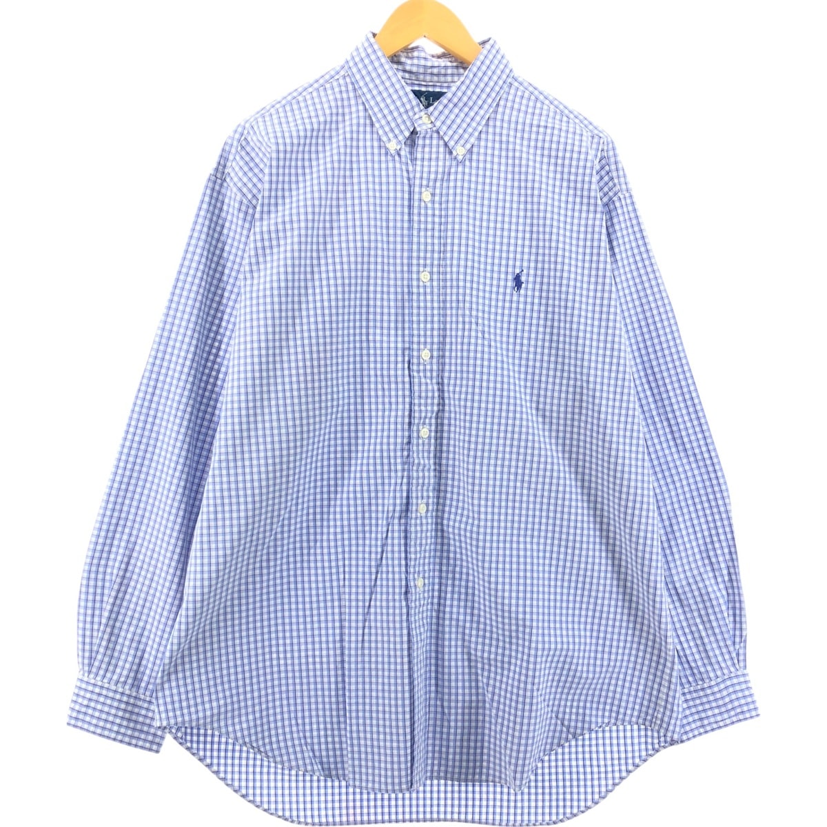 古着 ラルフローレン Ralph Lauren BLAKE 長袖 ボタンダウンチェックシャツ メンズL相当/eaa548308