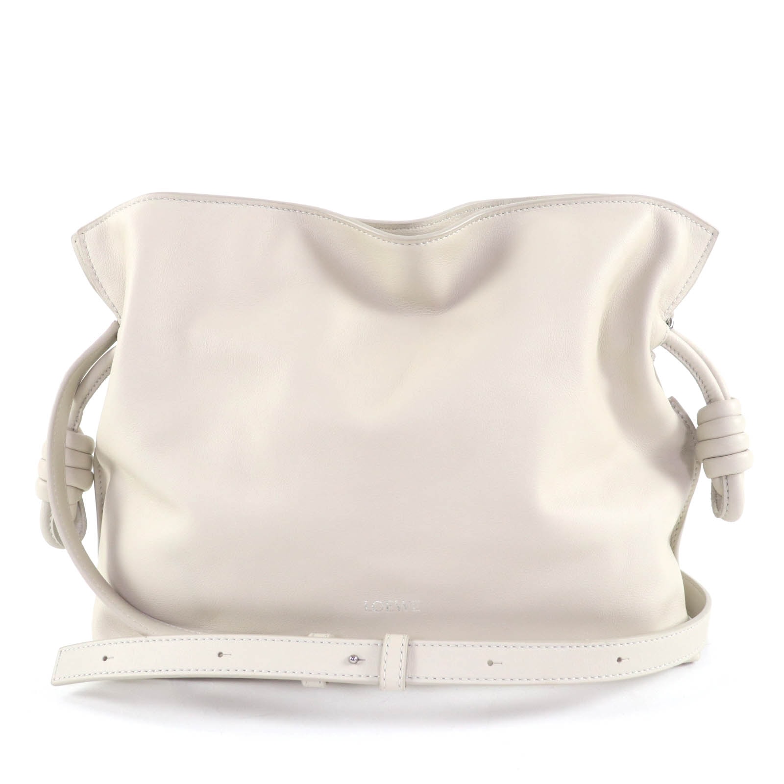 極美品 ロエベ ショルダーバッグ フラメンコ クラッチ ミディアム シーソルト