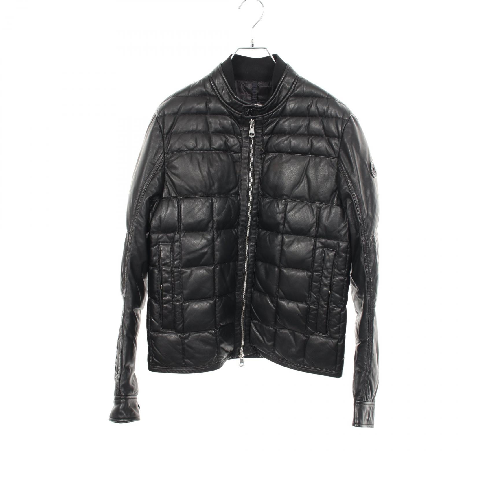 モンクレール MONCLER TRIONPHE 切替 ダウンジャケット 衣料品 アウター レザー ポリエステル レディース ブラック系 1A52000 【中古】