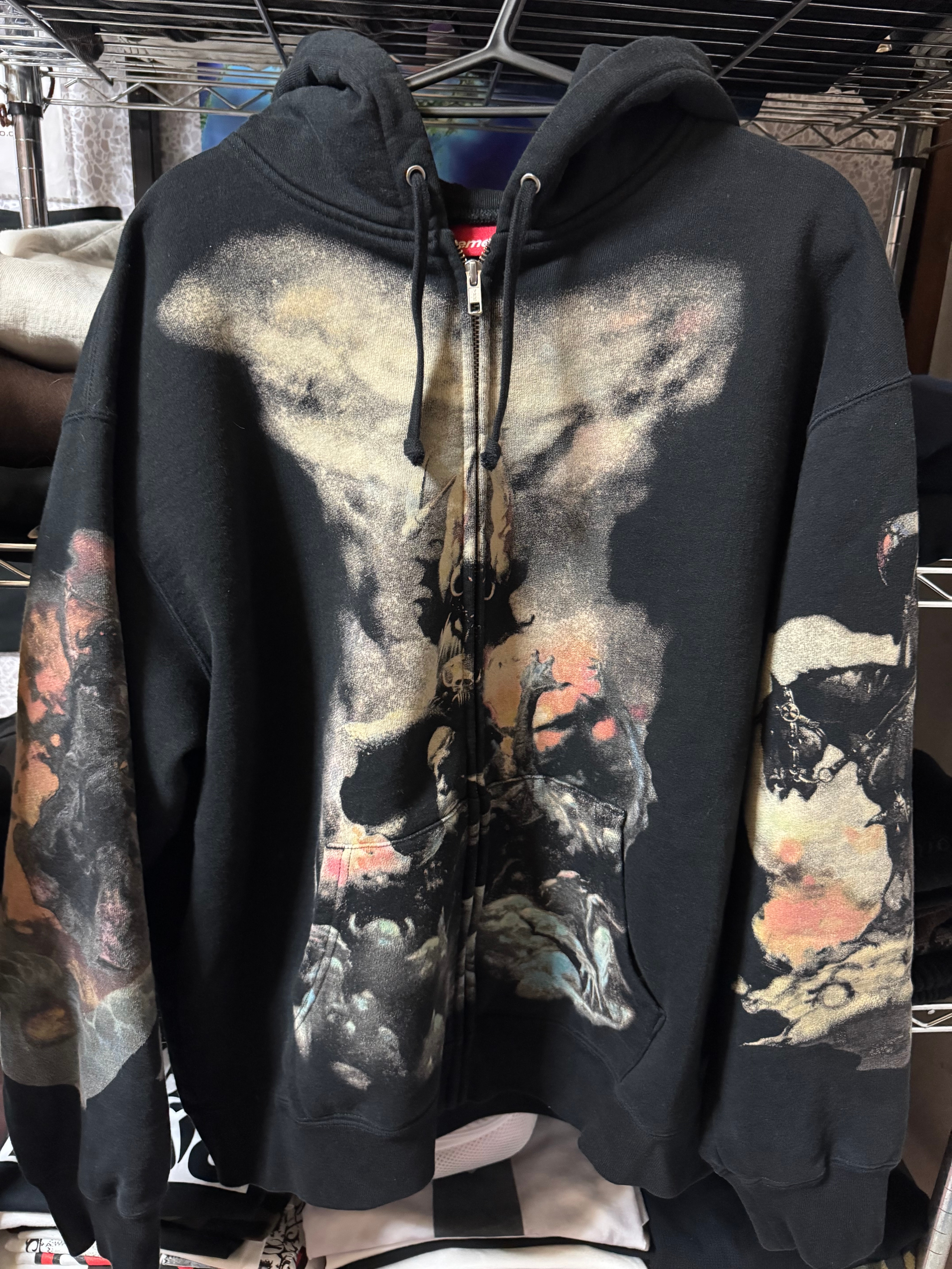 Supreme x Frank Frazetta Zip Up Hooded Sweatshirt "Black"