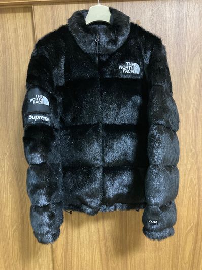 Supreme x The North Face Faux Fur Nuptse Jacket "Black"