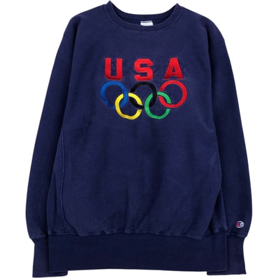 古着 90年代 チャンピオン Champion REVERSE WEAVE リバースウィーブ 刺繍タグ OLYMPIC オリンピック ロゴスウェットシャツ トレーナー USA製 メンズL相当 ヴィンテージ/eaa477390