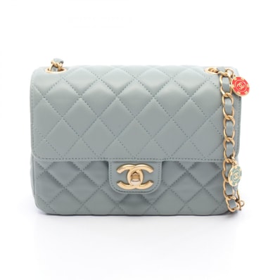 シャネル CHANEL ミニマトラッセ ショルダーバッグ バッグ レザー レディース ブルー系 AS3738 【中古】