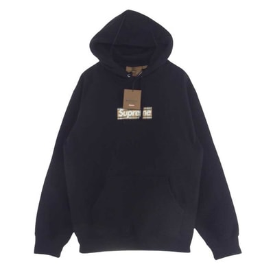 Supreme シュプリーム パーカー BURBERRY 22SS Box Logo Hooded Sweatshirt バーバリー ボックスロゴ フーデッド スウェット パーカー ブラック系 M【極上美品】【中古】