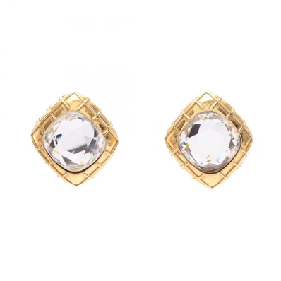 シャネル CHANEL マトラッセ イヤリング ジュエリー GP(ゴールドメッキ) ラインストーン レディース ゴールド系 / クリア系 【中古】