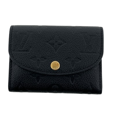 LOUIS VUITTON ルイ・ヴィトン ポルトモネ ロザリ モノグラム アンプラント 二つ折り財布 M81455 モノグラムアンプラント ブラック ゴールド金具 レディース【中古】