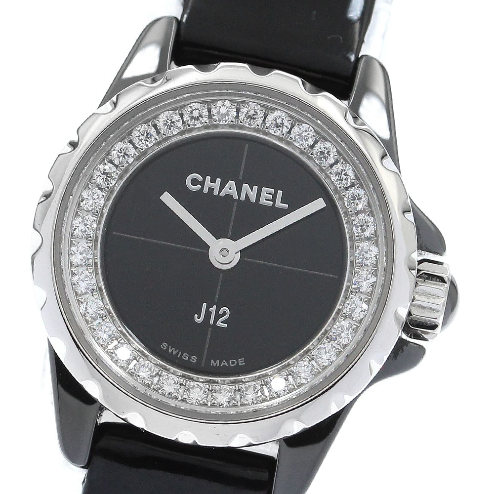 ☆美品  シャネル J12 XS ダイヤ H4663 レディース 【中古】