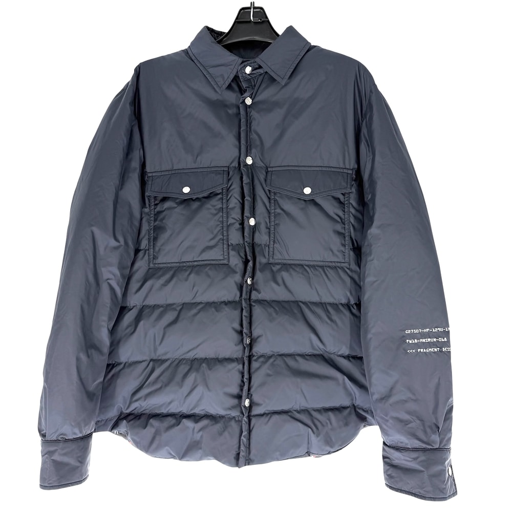 MONCLER モンクレール ブルゾン MAZE GIUBBOTTO FRAGMENT DESIGN ダウンジャケット アウター アパレル 服 ネイビー 紺 シルバー金具 ナイロン    メンズ 冬【中古品】