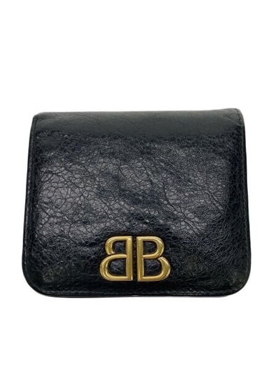 BALENCIAGA Monaco Flap Coin and Card Holder "Black"