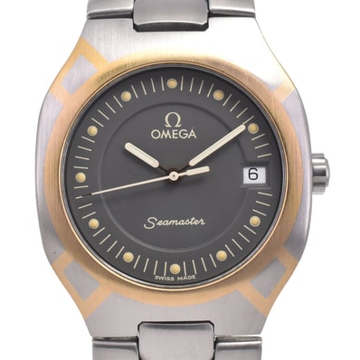 値下 オメガ OMEGA シーマスター ポラリス グレー クォーツ メンズ 良品 腕時計 G#147561