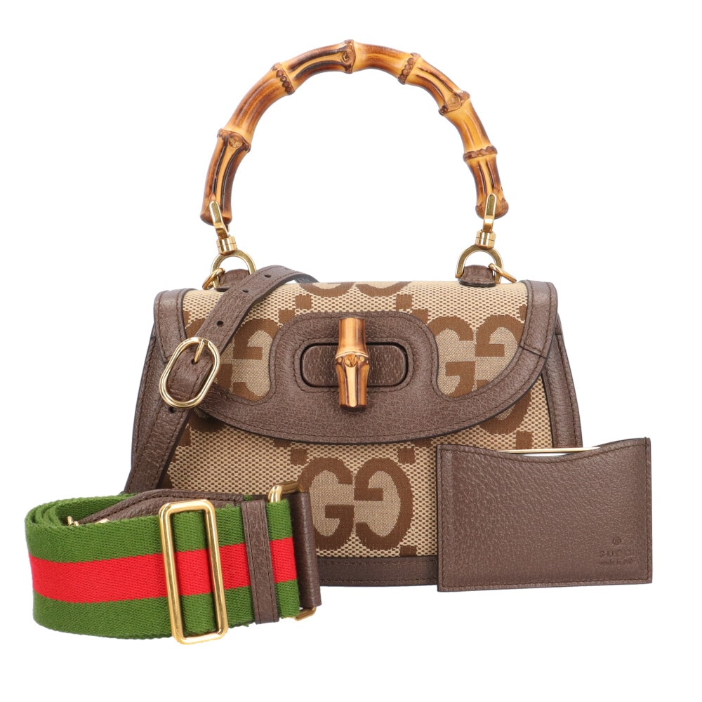 グッチ スモールバッグ バンブー1947 ショルダーバッグ 675797 ブラウン レディース GUCCI  中古