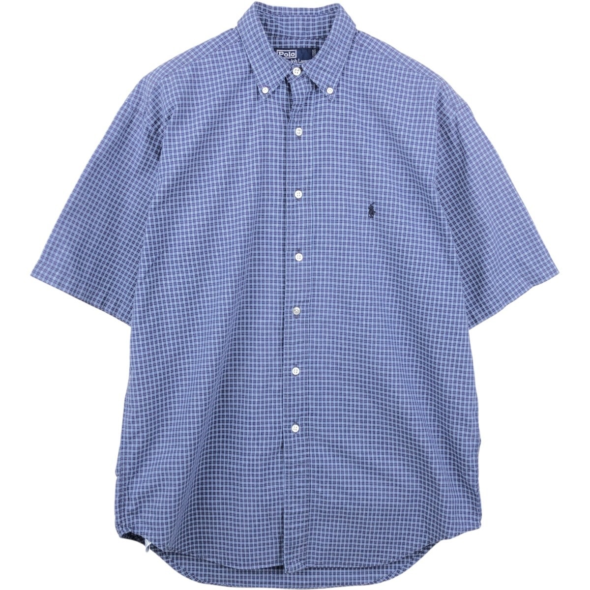 古着 ラルフローレン Ralph Lauren POLO by Ralph Lauren 半袖 ボタンダウン チェックシャツ カナダ製 メンズM相当/eaa665079
