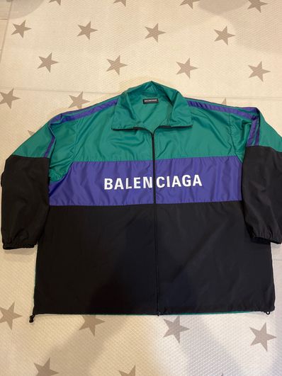 バレンシアガ ロゴ ナイロン トラックジャケット