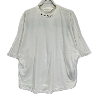 パームエンジェルス PWAA023C99JER001 22SS ホワイト ロゴプリント ハイネック Tシャツ XL